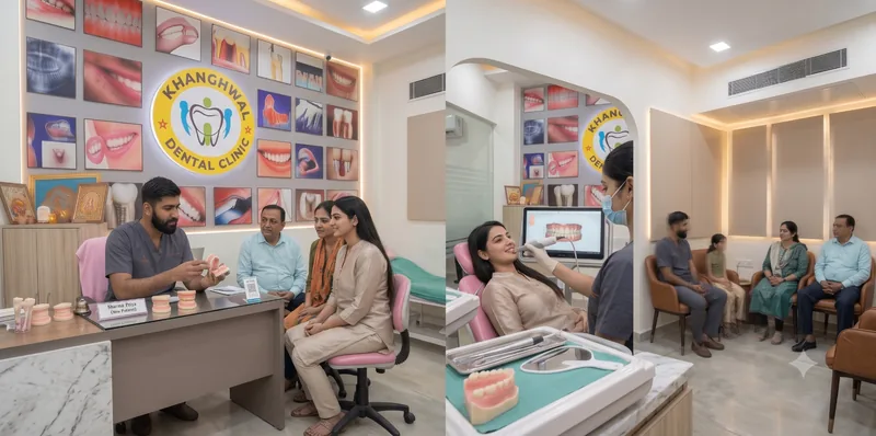Family consultation with Dr. Nikhil Khanghwal reviewing treatment plans in Mohali dental clinic