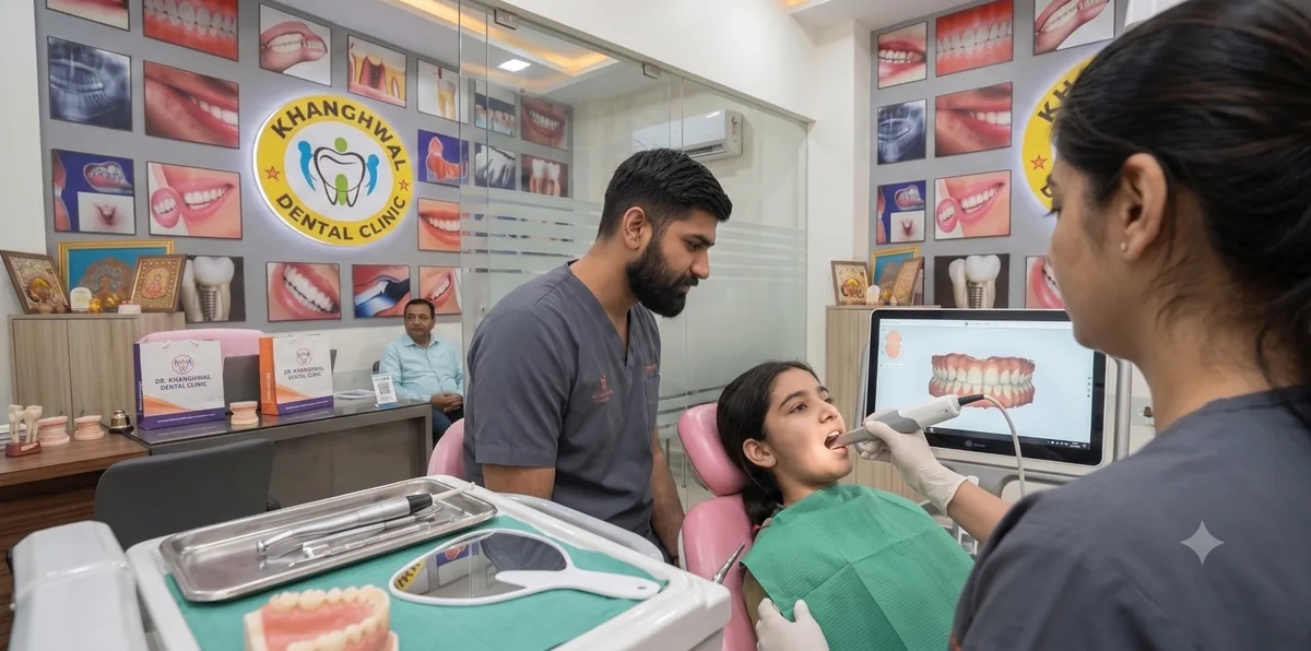 Digital intraoral 3D scan in progress at Dr. Khanghwal Dental Clinic, Sunny Enclave, Mohali